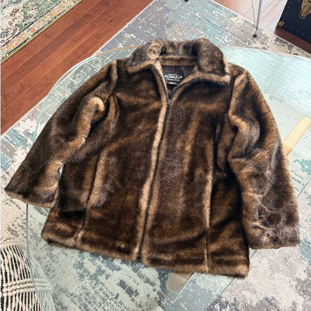 Olympia Women's Vintage Made in USA 1990's Faux Fur Coat